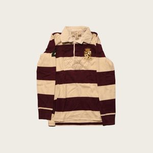 Vintage Polo Ralph Lauren Rugby Polo Long Sleeve Patch Red/White Size M